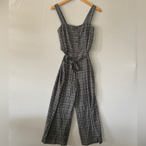 Candie's Pants - Candie's Size Small Gray Jumpsuit Plaid Wide Pants